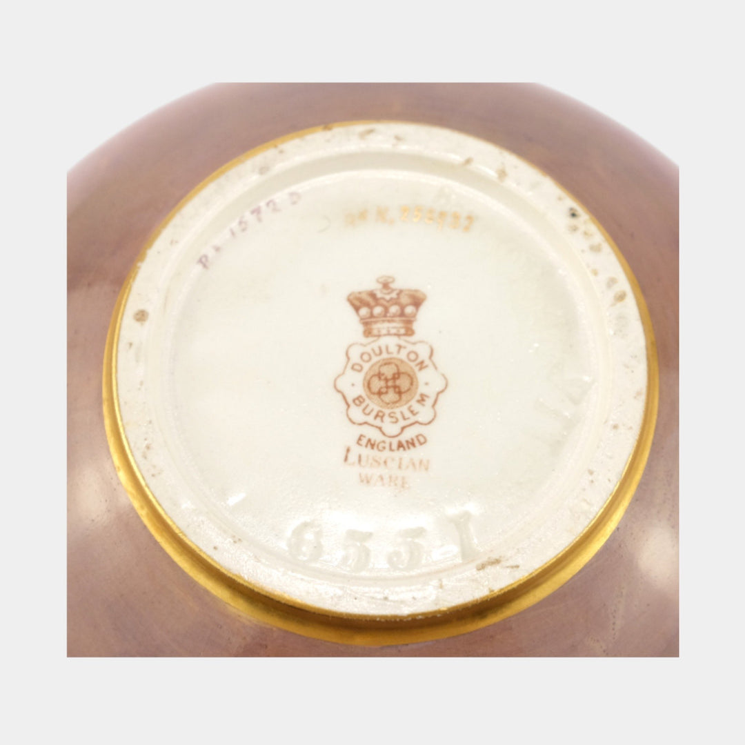 Doulton Burslem Luscian Ware Porcelain Hand Painted Scenic Field With Sheep Vase