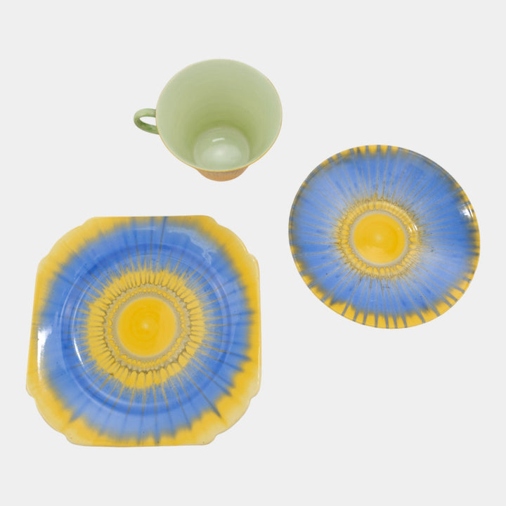 Shelley China England Vintage "Harmony" Drip Ware Cup & Saucer Tea Trio Set