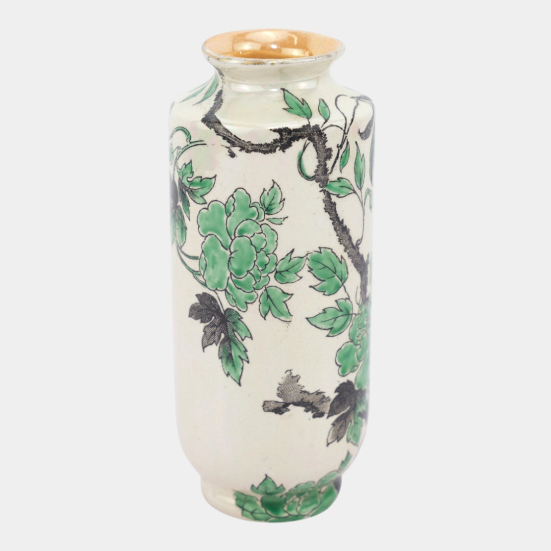 Shelley 1920s English Art Porcelain Indian Peony Pearl Lustre Vase 793