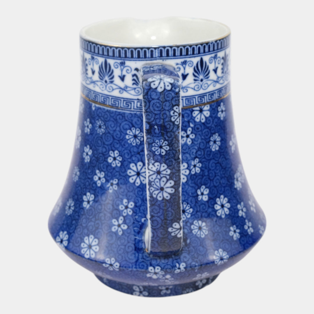 Shelley Cloisello Ware 1920s English Art Porcelain Blue Floral Ceramic Pitcher