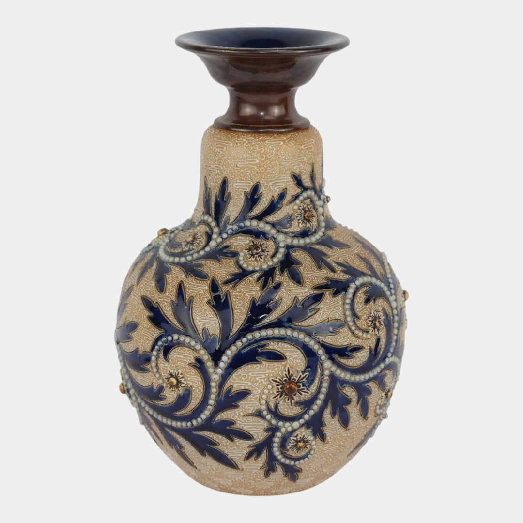Doulton Lambeth English Art Pottery "Scrolling Seaweed" Art Nouveau Vase