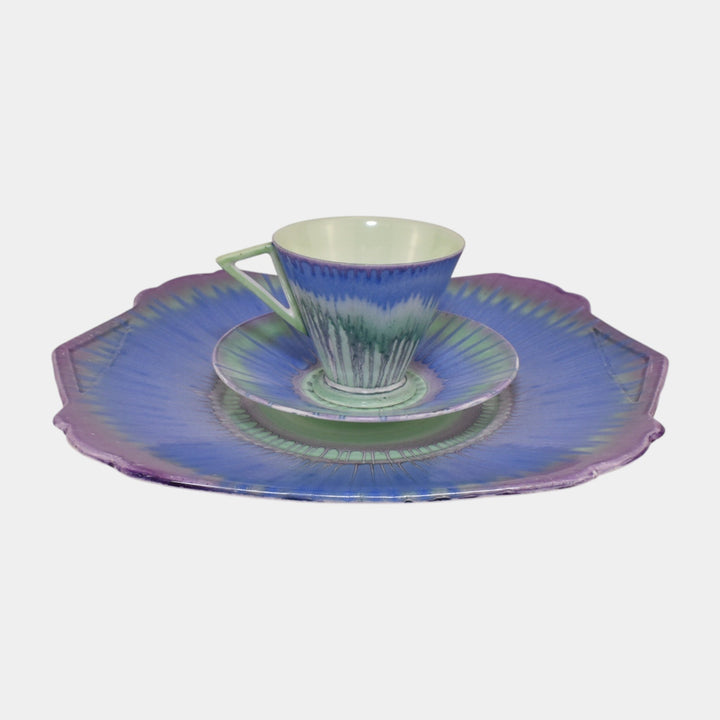 Shelley Harmony English Vintage Bone Chine Art Deco Drip Teacup Saucer Cake Plate