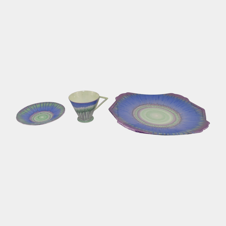 Shelley Harmony English Vintage Bone Chine Art Deco Drip Teacup Saucer Cake Plate