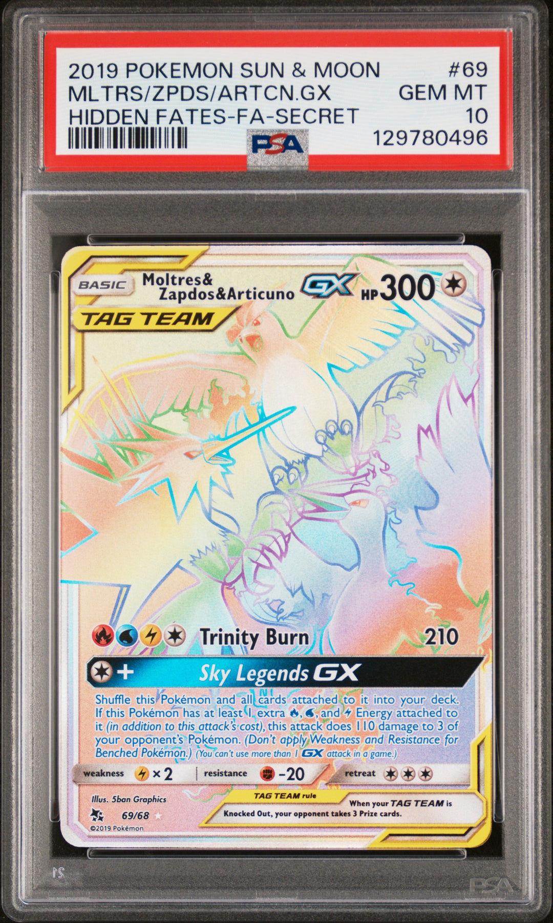 2019 Mltrs/Zpds/Artcn.Gx PSA Pokemon Sun & Moon Hidden Fates Hidden Fates-Fa-Sec