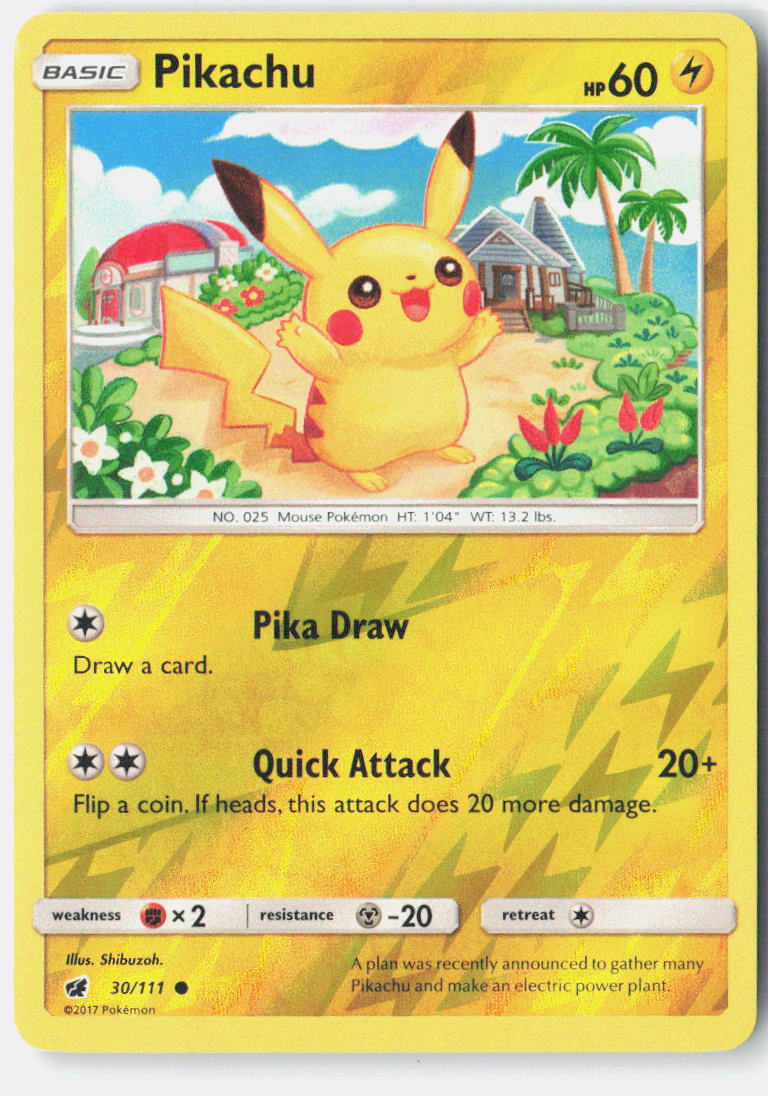 Pikachu Reverse Holo Common SM - Crimson Invasion 30/111 NM